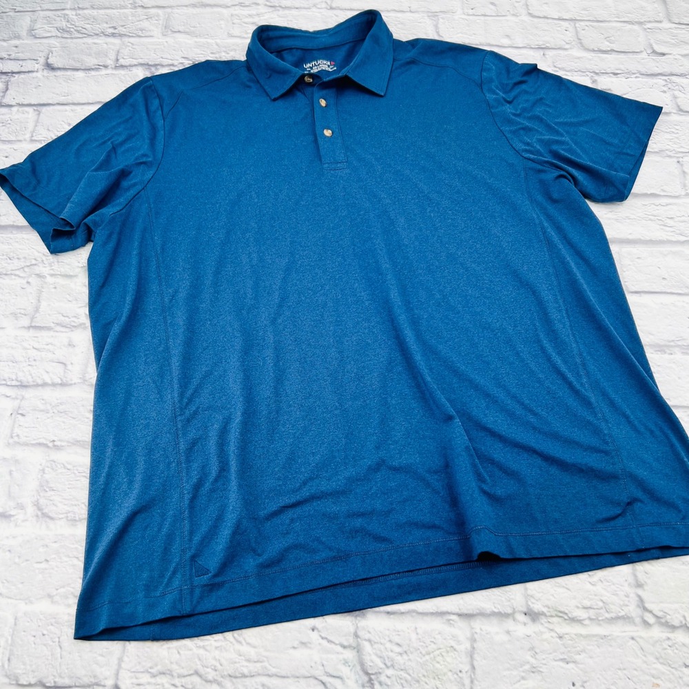 UNTUCKit Mens Dark Blue Short Sleeve Polo Shirt XX Large Performance Stretch